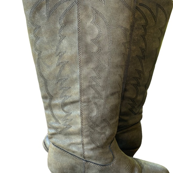Rampage Telula Western Boots Metalic Pewter Distressed - Picture 4 of 11